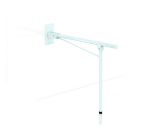 Folding bar 800mm with leg support stainless steel brushed